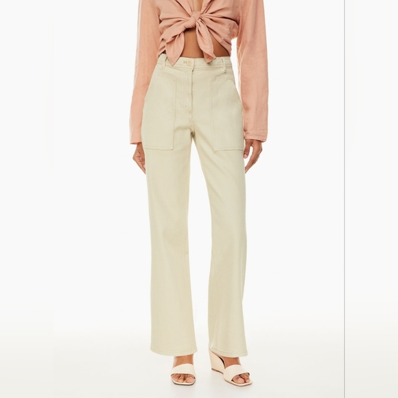 Aritzia Pants - WILFRED  Modern Utility Pant Wide Leg Trouser GD Birch White 2 Aritzia